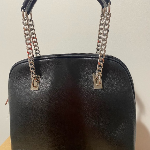 Black leather bag